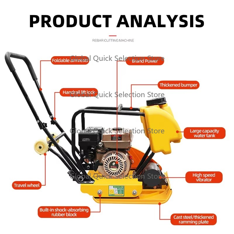 6,5PK Diesel trilplaat, voor-  - Plate Compactor Vibrator recensie en prijs