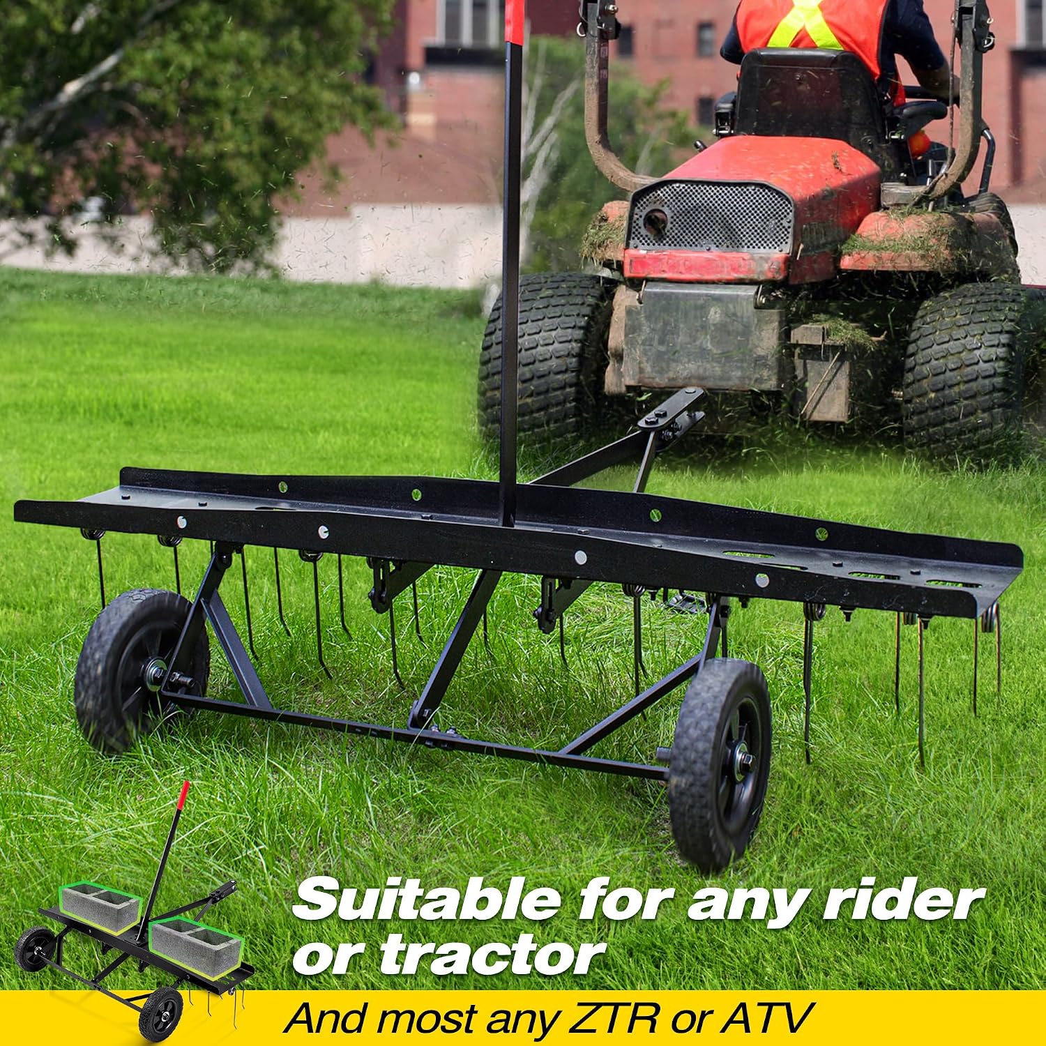 Aanhanger voor gazonontstekker - Tools Heavy Equipment recensie en prijs
